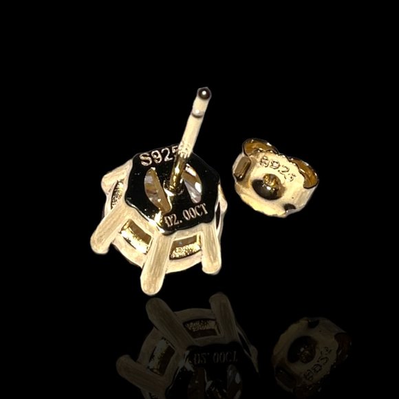 Certified 4ct. t.w. Diamond 6-Prongs Solitaire Stud Earrings - Picture 4 of 15